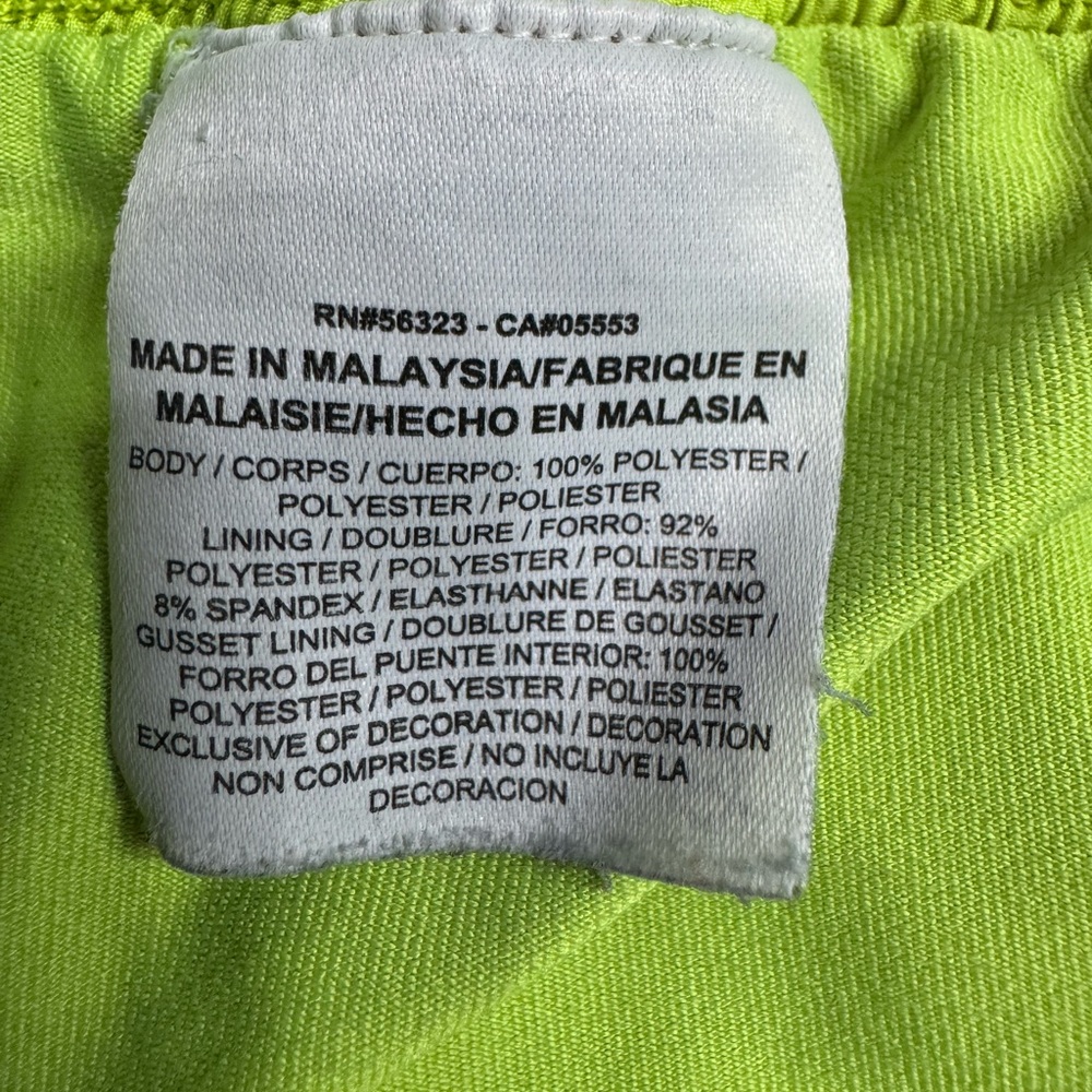 Nike Dri Fit Women’s Neon Yellow White Running Athletic Shorts Size Large - Picture 5 of 7